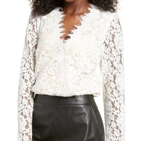 Wayf Lace Bodysuit XS Ivory White - Picture 1 of 1